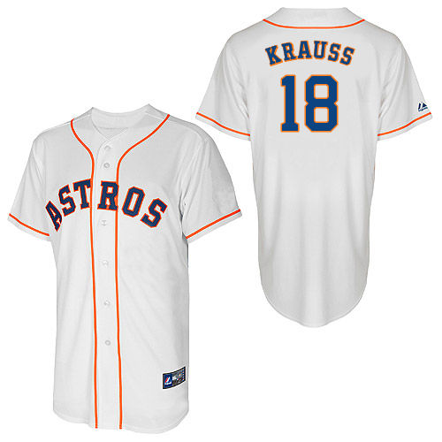 Marc Krauss #18 Youth Baseball Jersey-Houston Astros Authentic Home White Cool Base MLB Jersey